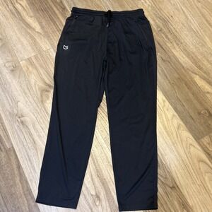 G Gradual Men's Large Sweatpants with Zipper Pockets Tapered Joggers Black